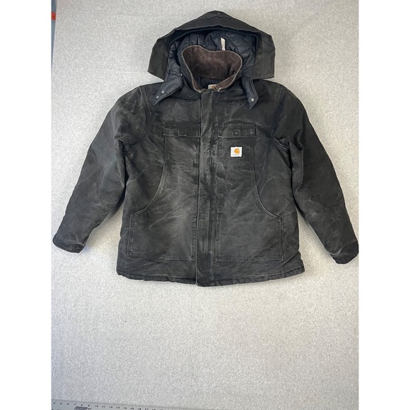 Vtg Carhartt Traditional Coat Mens 2XL Black Loose Fit Duck Canvas Insulated USA - Picture 1 of 10